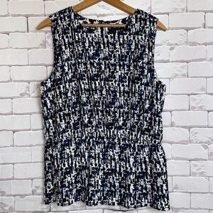 DKNY sleeveless blouse - black blue white - NWT - medium